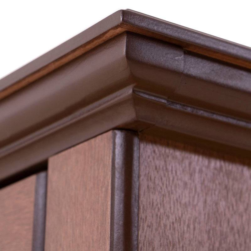 Buro Perth de madera industrializada con chapa de okumé, frente de 60 cm, alto de 60 cm y fondo de 40 cm, en color tabaco.