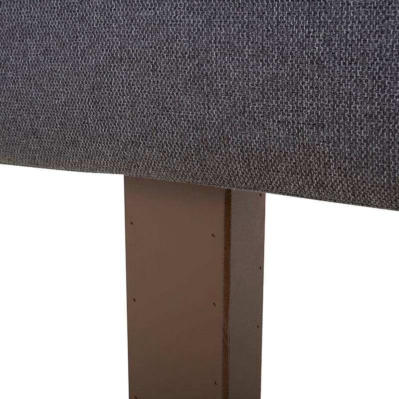 Cabecera Atenea de madera en tono almendra gris oscuro con tapizado plano, tamaño 210x140 cm, estilo industrial y moderno.