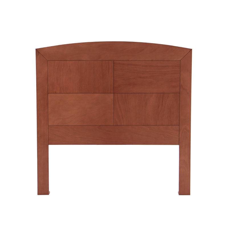 Cabecera de recámara Armenia en madera de chapa de okume en tono café almendra, de 210 cm de ancho y 10 cm de fondo.