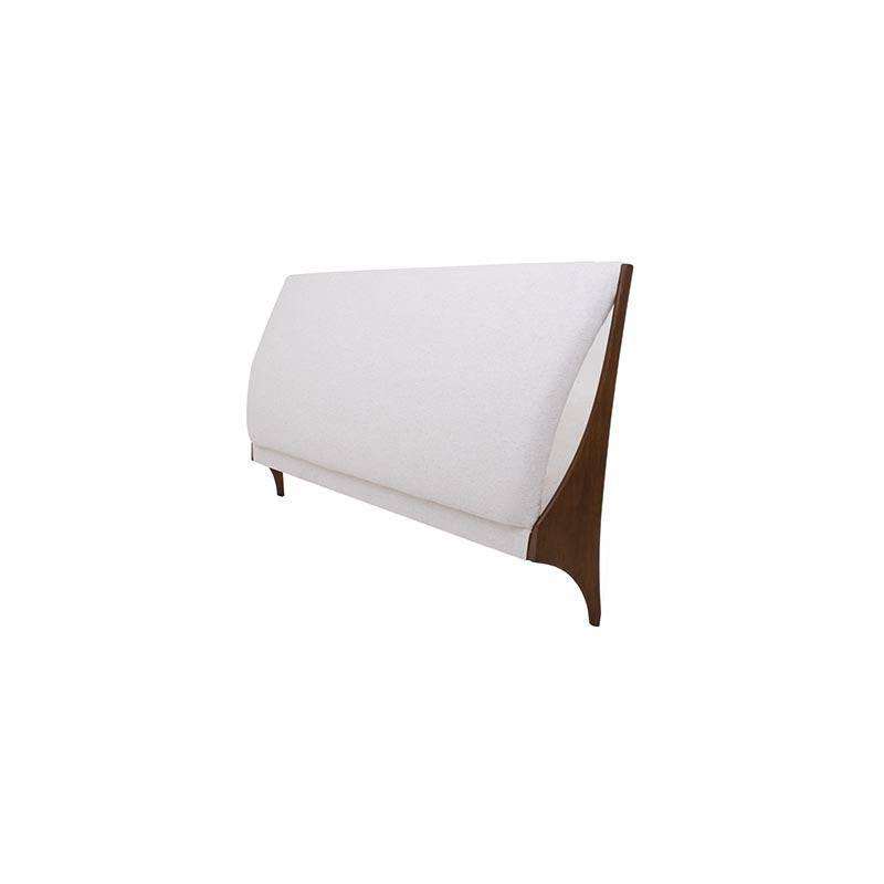 Cabecera Palta deuropee.com.mx en color nogal beige, con acabado de madera, frente y vista lateral, tamaño 232 cm de ancho.