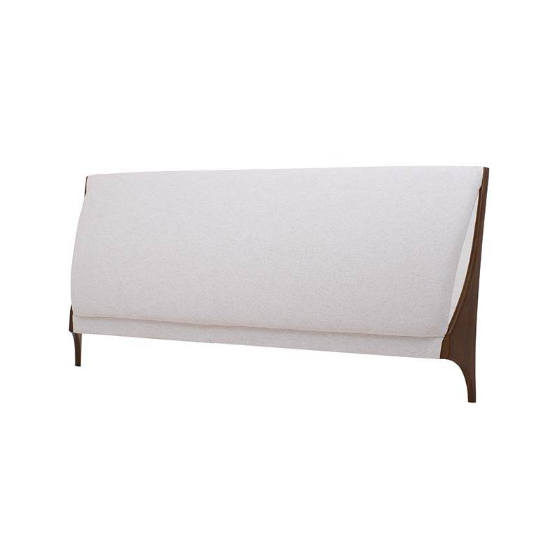Cabecera Palta en color nogal beige de Deurope, con diseño moderno, frente visible, medida 232 cm de ancho, 110 cm de alto y 26 cm de fondo.