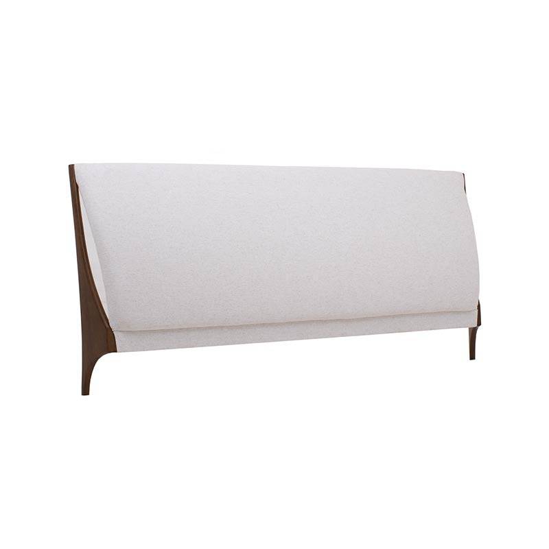 Cabecera Palta de Deurope en color nogal beige, con diseño elegante y moderna, frente de 232 cm, altura de 110 cm.