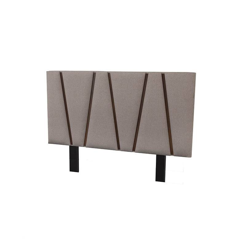 Cabecera Mariota de Europer, diseño elegante y moderno para cama doble, en color gris con detalles decorativos.