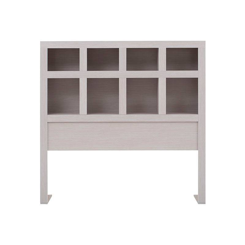 Cabecera Picasso de madera industrial gris claro, diseño moderno para cama doble, tamaño 142x140 cm, en un estilo elegante y contemporáneo.