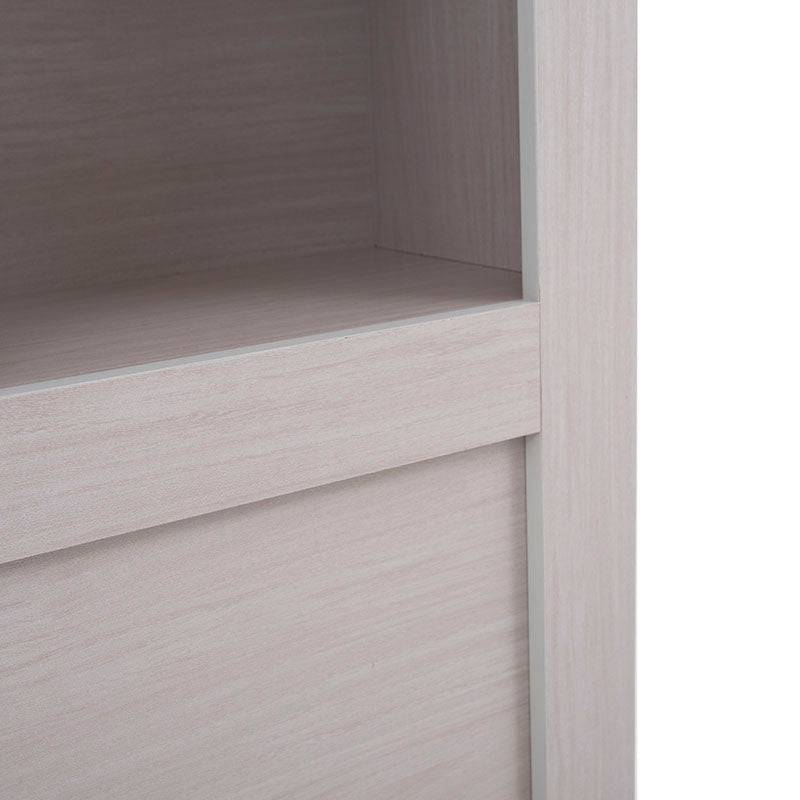 Cabecera Picasso de estilo industrial en color gris claro, de madera, con dimensiones de 142x140 cm, para habitación moderna.