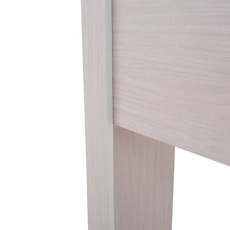 Cabecera Picasso de madera industrial en color gris claro, con diseño moderno y dimensiones de 142 cm de ancho y 140 cm de alto.