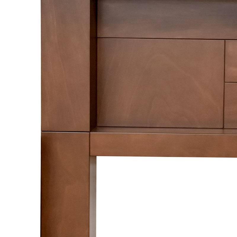Juego de comedor Quetzal de 5 piezas con cabeceras de madera media, elegante diseño para comedor moderno.