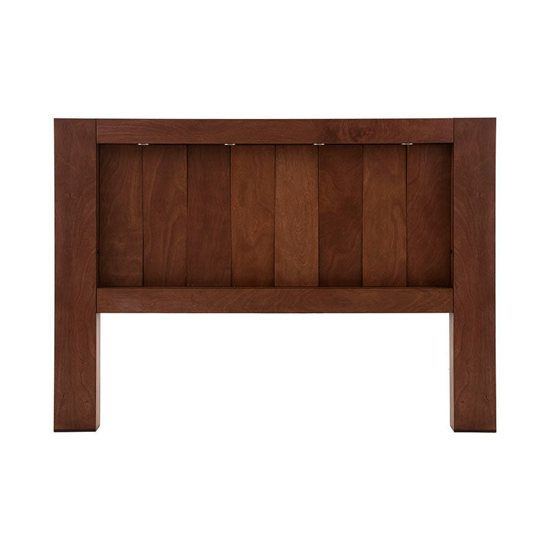 Cabecera de recámara Noruega de 3 piezas, en chapa de okumé, color mandarina, con medidas de 210 cm de ancho y 150 cm de alto