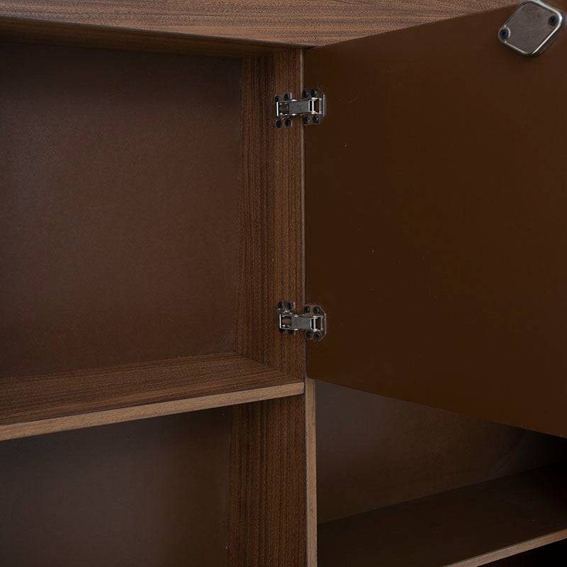 Cabecera de recámara Alejandria de Deurope en madera nogal y tapizado en tela beige, con dimensiones de 200 cm de ancho.