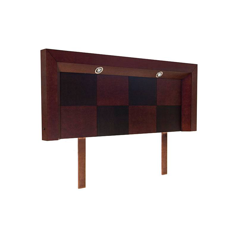 Cabecera Rochelle de madera de pino enchapada en maple americano, con acabado elegante y diseño moderno para cama grande.