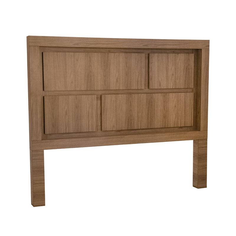 Cabecera de recámara Allure deurope.com.mx en nogal MDF con melamina, de 200 cm de ancho y 166.5 cm de alto.