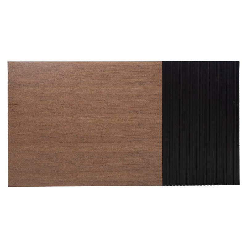 Cabecera Jess de madera de pino con acabado en nogal negro, tamaño 146x120 cm, con diseño elegante y moderno.