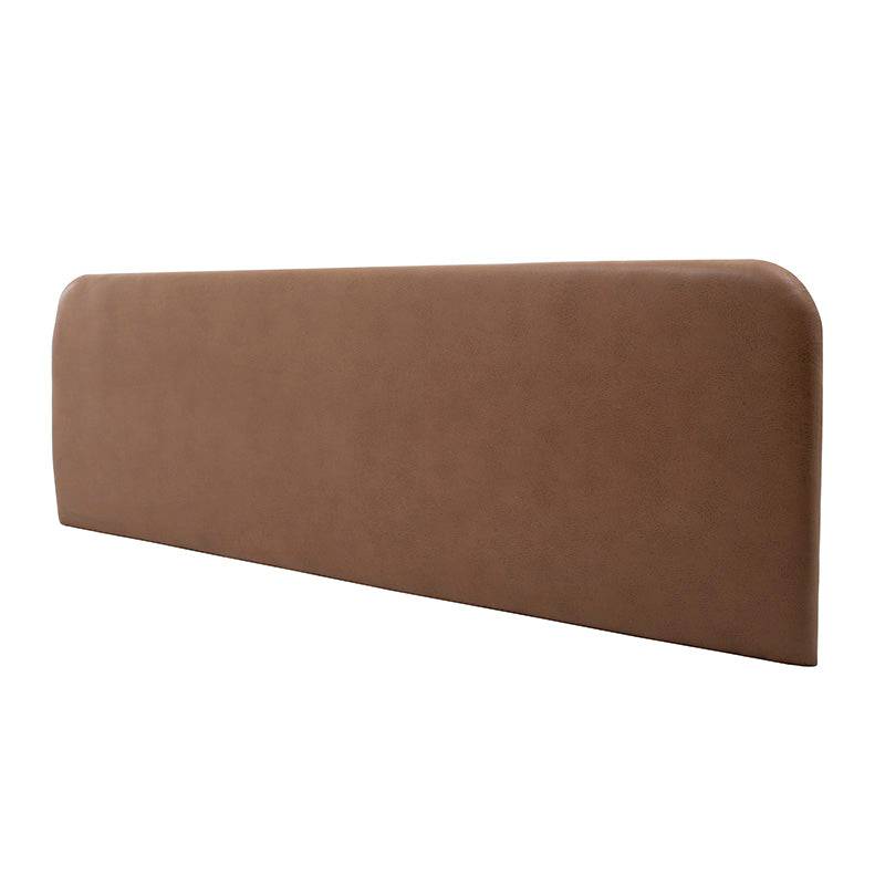 Cabecera Húngaro de color terracota claro con tela tipo nobuck, mide 326 cm de ancho, 120 cm de alto y 10 cm de fondo.