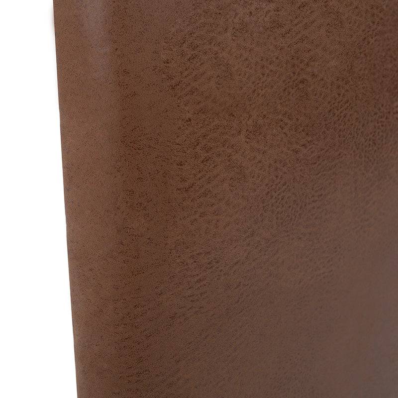 Cabecera húngaro de tela color terracota claro con acabado tipo nobuck, tamaño 326 cm de ancho, 120 cm de alto y 10 cm de fondo.