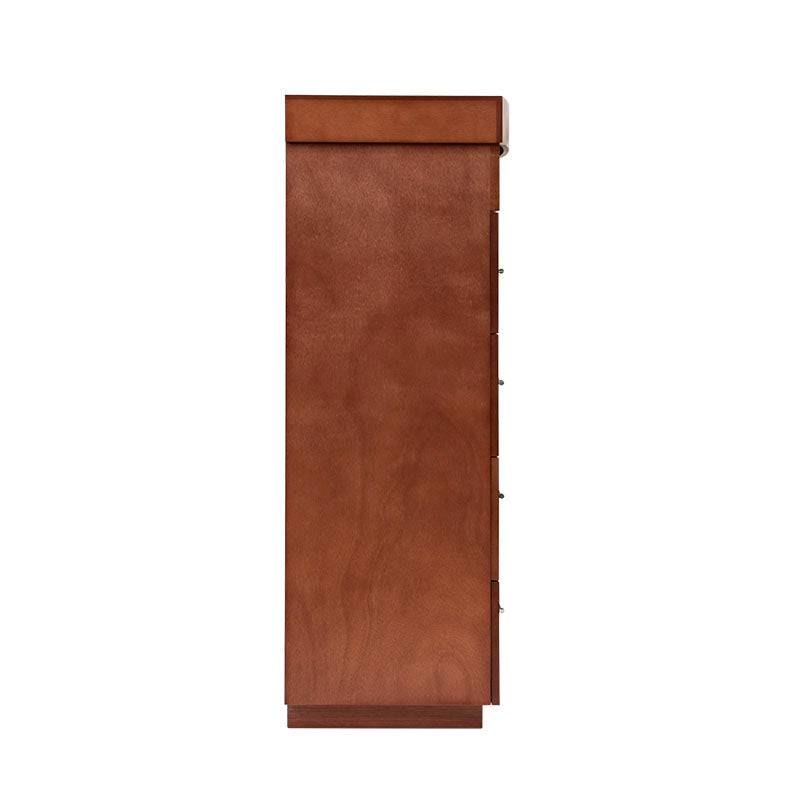 Cajonera Armenia de Deurope en color café almendra con estructura de banak y frentes de chapa de okume, 90x115x50 cm.