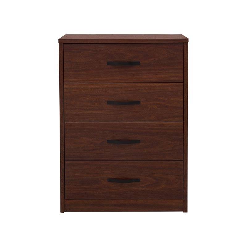Cajonera Bourbon de madera de pino, acabado en color café, con frentes de 76 cm de ancho y 108 cm de alto, diseño elegante.