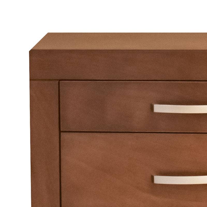 Juego de recámara Atenas de 5 piezas, con cajoneras y diseño elegante, en tonalidades neutras para dormitorio moderno.