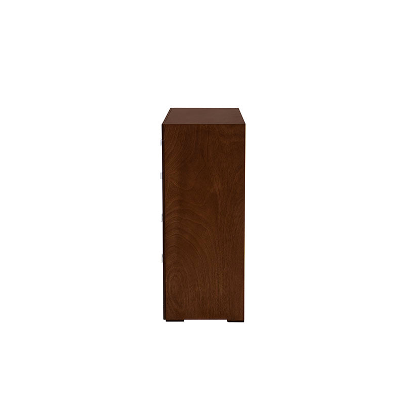 Juego de recámara Noruega de 5 piezas con cajonera de chapa de okumé, en color mandarino, de deurope.com.mx.