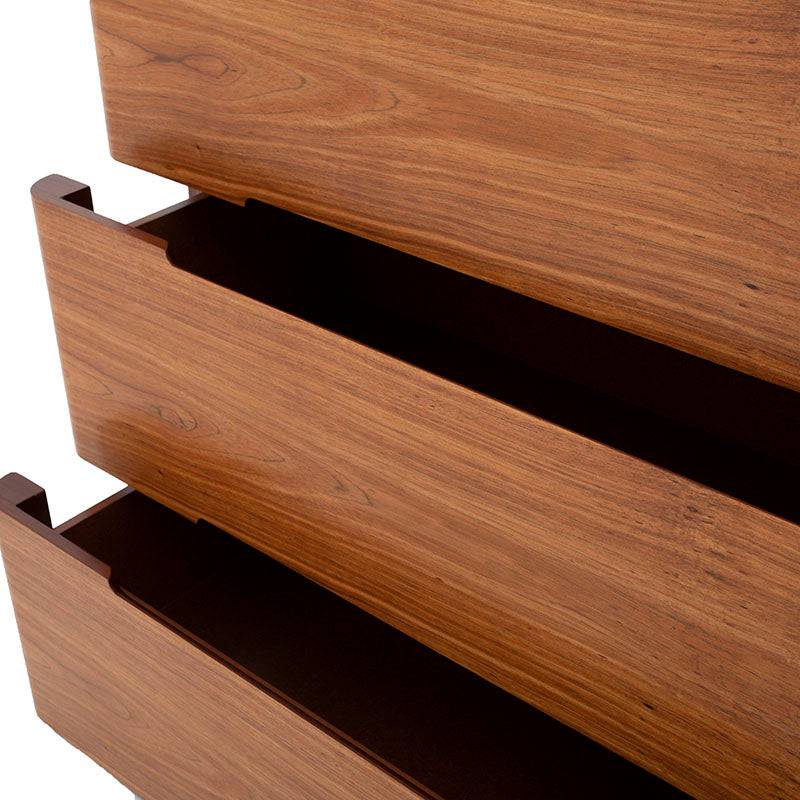 Cajonera de recámara Arezzo de 5 piezas en chapa de tzalam natural claro, deurope.com.mx, frente de 110 cm, alto 100 cm, fondo 45 cm