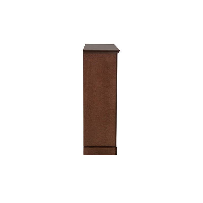 Cajonera Perth de madera industrializada en tono tabaco con chapa de okume, 100 cm de ancho, 120 cm de alto y 40 cm de fondo.