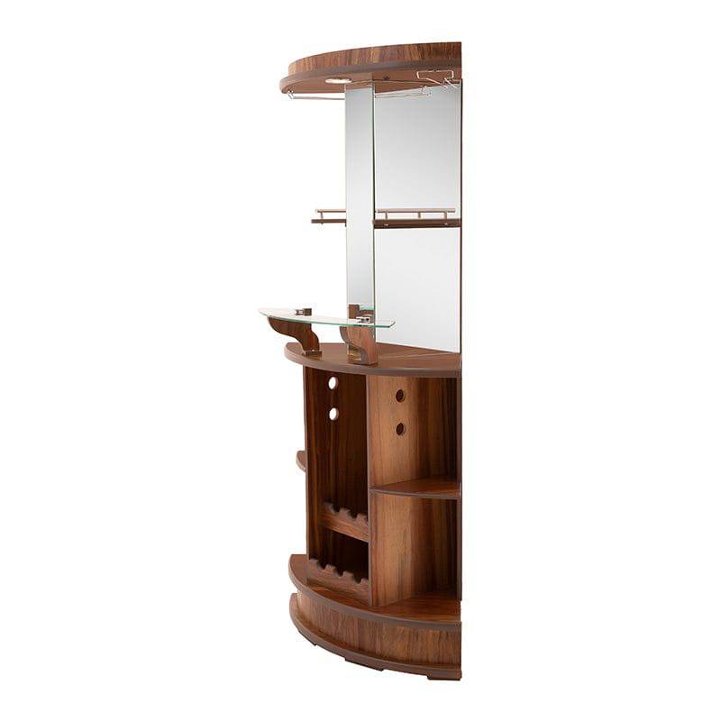 Cantina Garibaldi de estilo industrial en madera con chapa de tzalam, madera clara, dimensiones 60x86x184 cm.