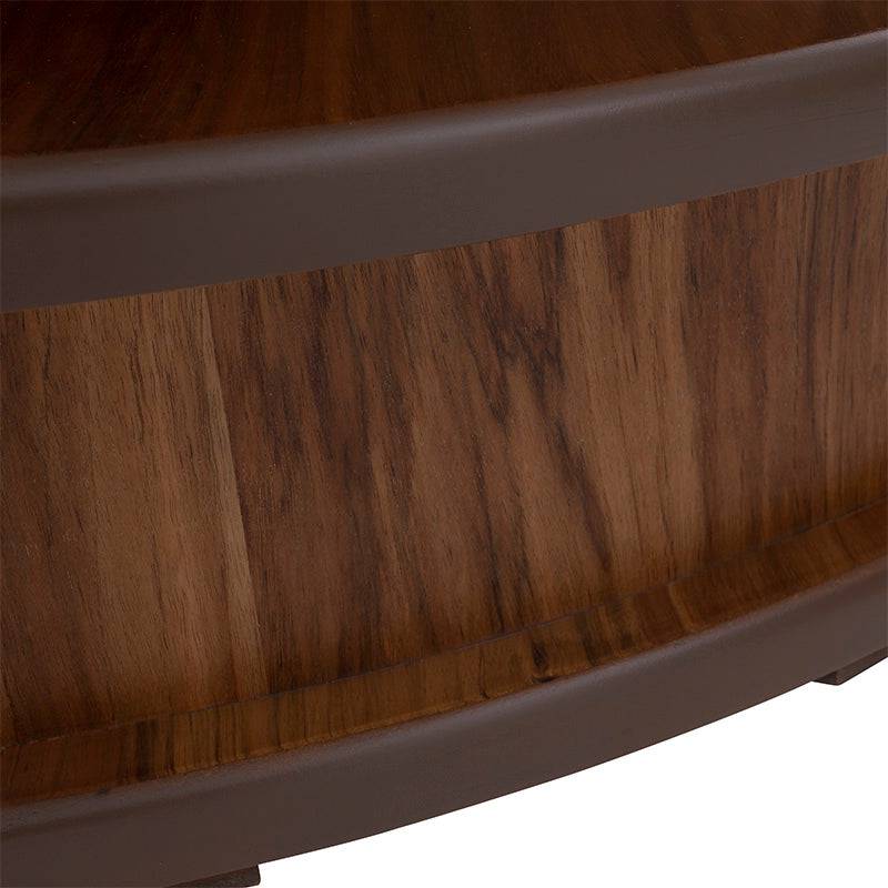 Cantina Garibaldi de estilo industrial en madera de tzalam con chapa clara, 60 cm de ancho, 184 cm de alto y 86 cm de fondo.
