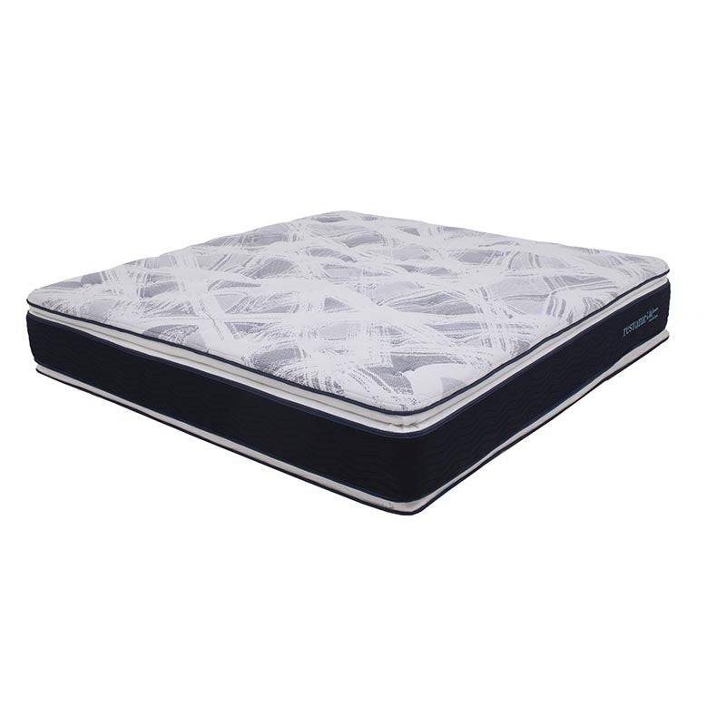 Colchón king size Restonic Winn con funda de tela tafeta hipoalergénica, en color claro, con medidas de 200x190x40 cm.