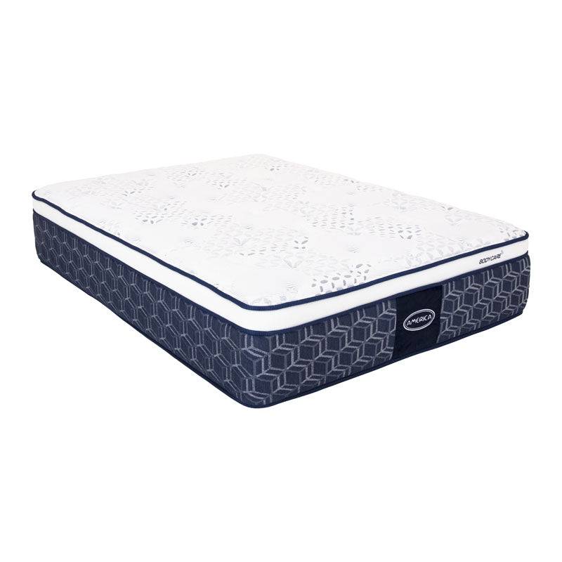 Juego de colchón y box Forte deurope.com.mx, colchón matrimonial de 136 cm de alto y 190 cm de fondo con tela antiácaros.