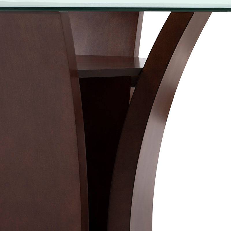 Juego de comedor Tulip de 5 piezas en acabado nogal, con mesas y sillas elegantes y modernas para el hogar.