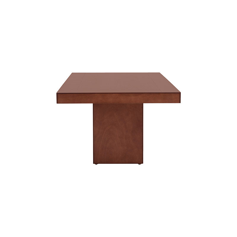 Juego de comedor Quetzal de 9 piezas con mesa de madera de nogal, encino y okume, frente de 210 cm, estilo elegante y moderno.