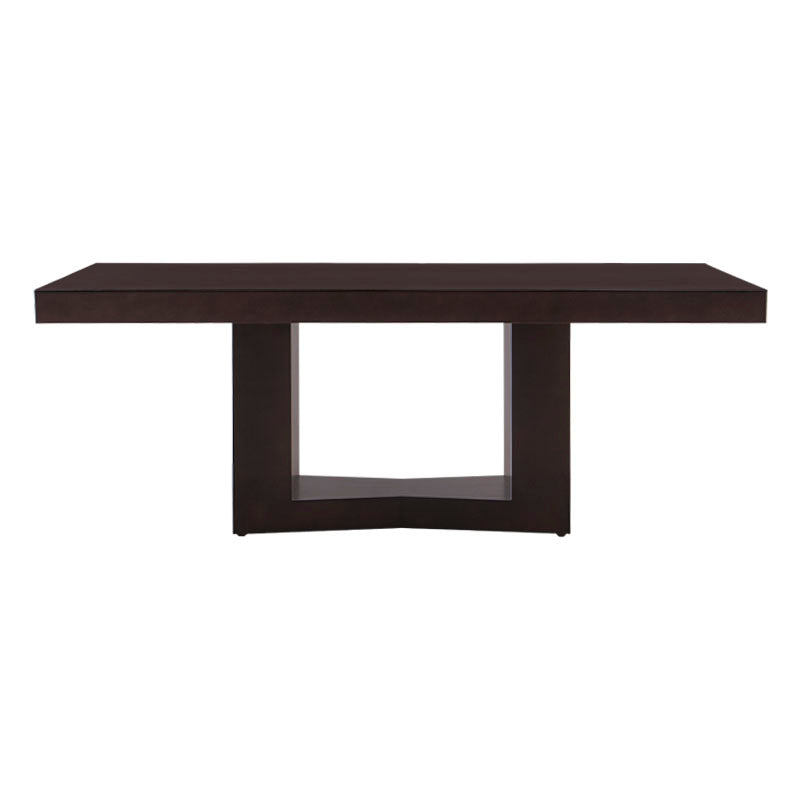 Juego de comedor Quetzal de 9 piezas con mesa de madera de nogal, encino y okume, frente de 210 cm, estilo elegante y moderno.