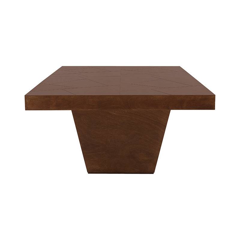Juego de comedor Quetzal de 13 piezas, mesa de madera de estilo industrial en color café y tabaco, con 8 sillas.