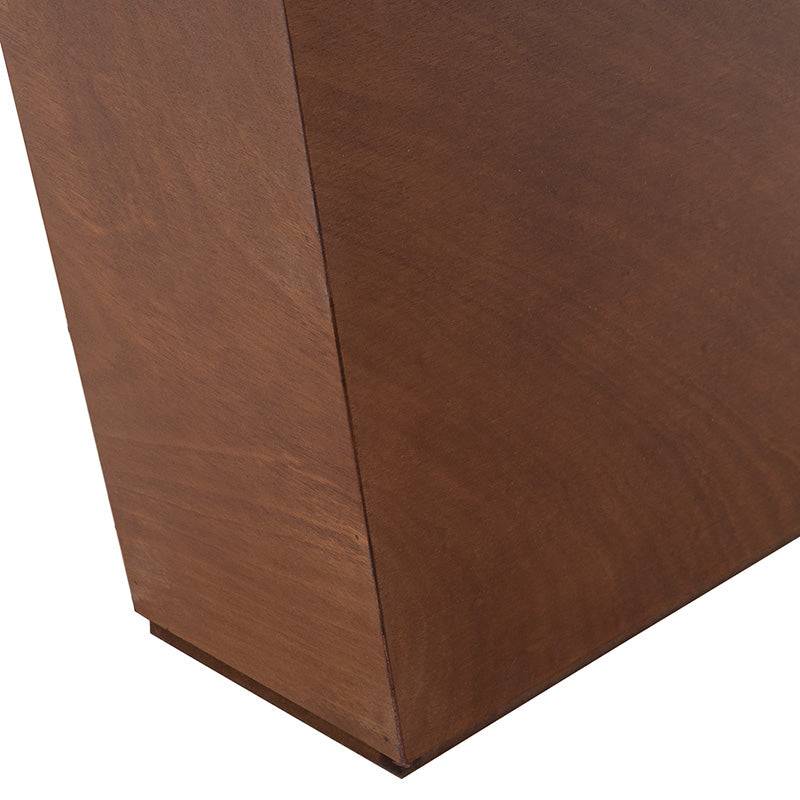 Juego de comedor Quetzal de 13 piezas con mesa de madera industrializada en color café y tabaco, estilo moderno y elegante.