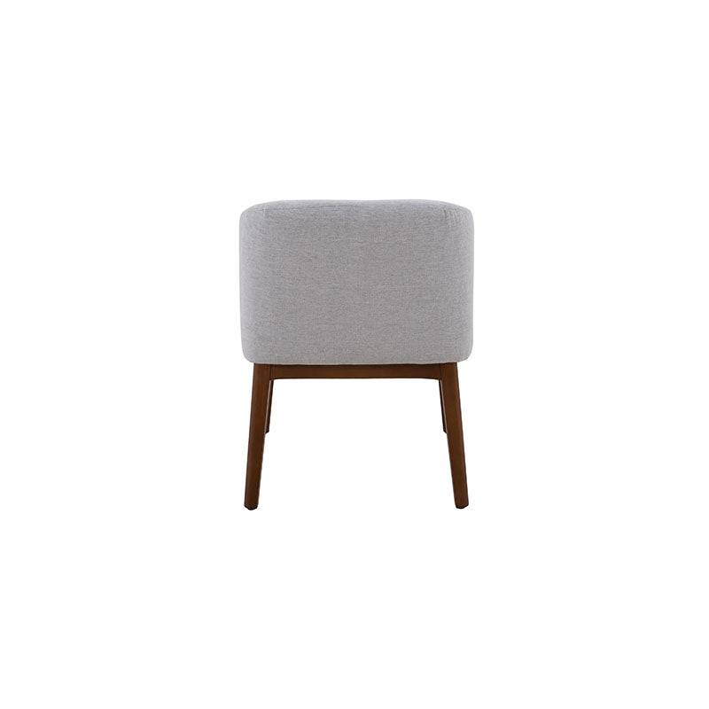 Silla de comedor Atenea de deurope.com.mx con diseño moderno y respaldo acolchado en color gris claro.