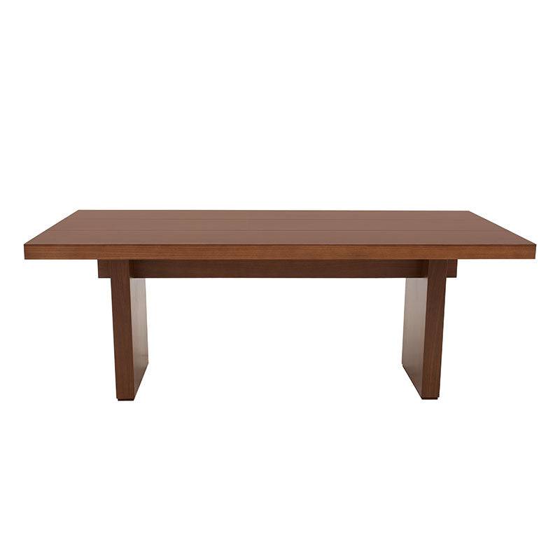 Mesa de comedor Atenea de Deurope.com.mx, superficie de madera y patas de metal, estilo moderno y elegante.