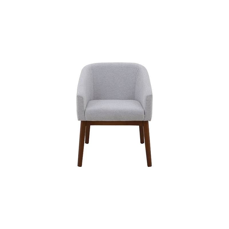 Silla de comedor Atenea de Deurope, con asiento y respaldo acolchado en color gris para sala de comedor elegante.