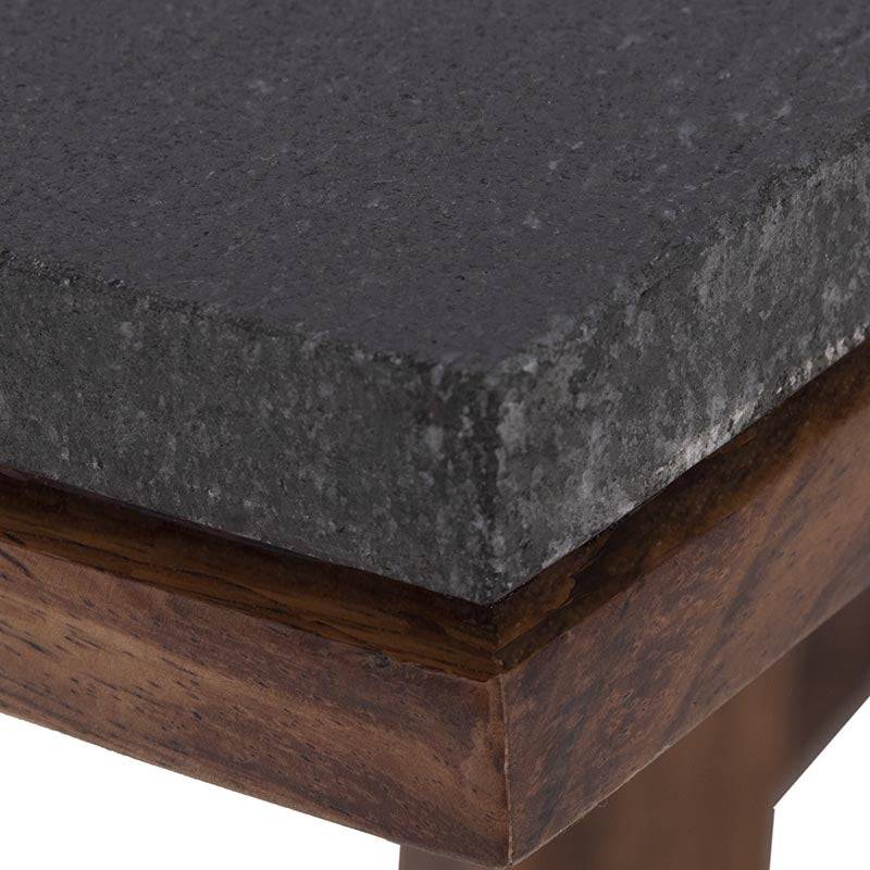 Juego de comedor Quetzal de 8 piezas en madera de parota con granito natural, mesa de comedor Montecarlo en color café.