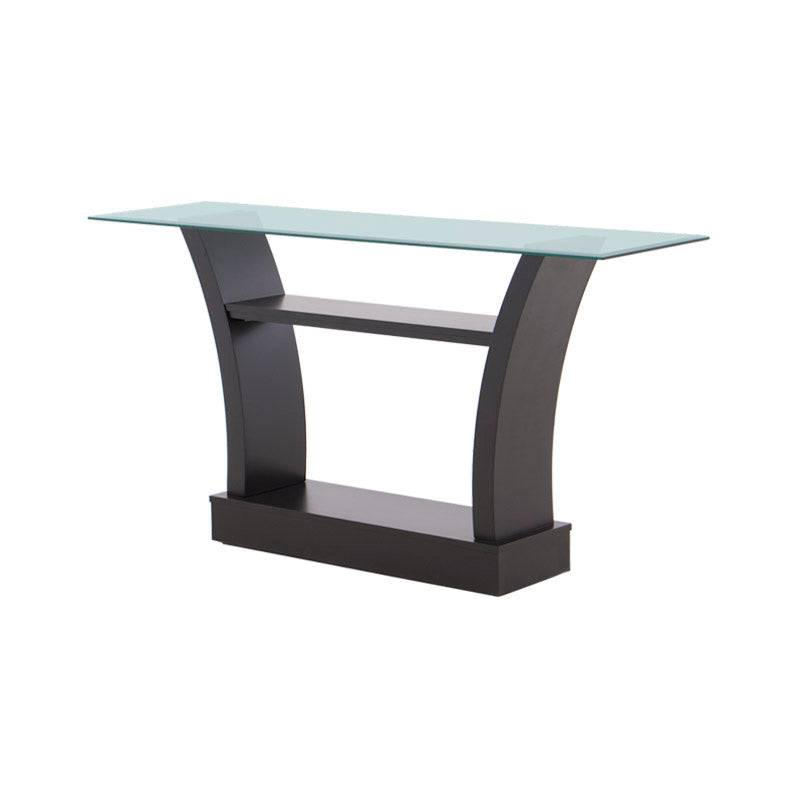 Juego de comedor Tulip de 6 piezas con mesa de madera Nogal y cubierta de cristal, estilo moderno y elegante.
