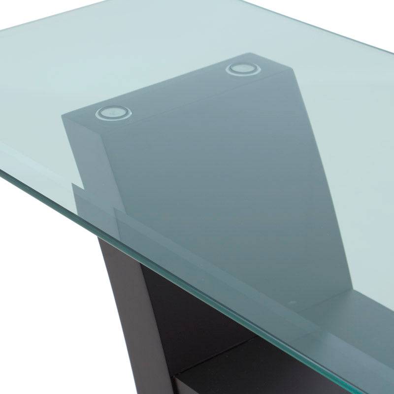 Juego de comedor Tulip de 6 piezas con mesa de madera Nogal y cubierta de cristal, estilo moderno, dimensiones 160x83x42 cm.