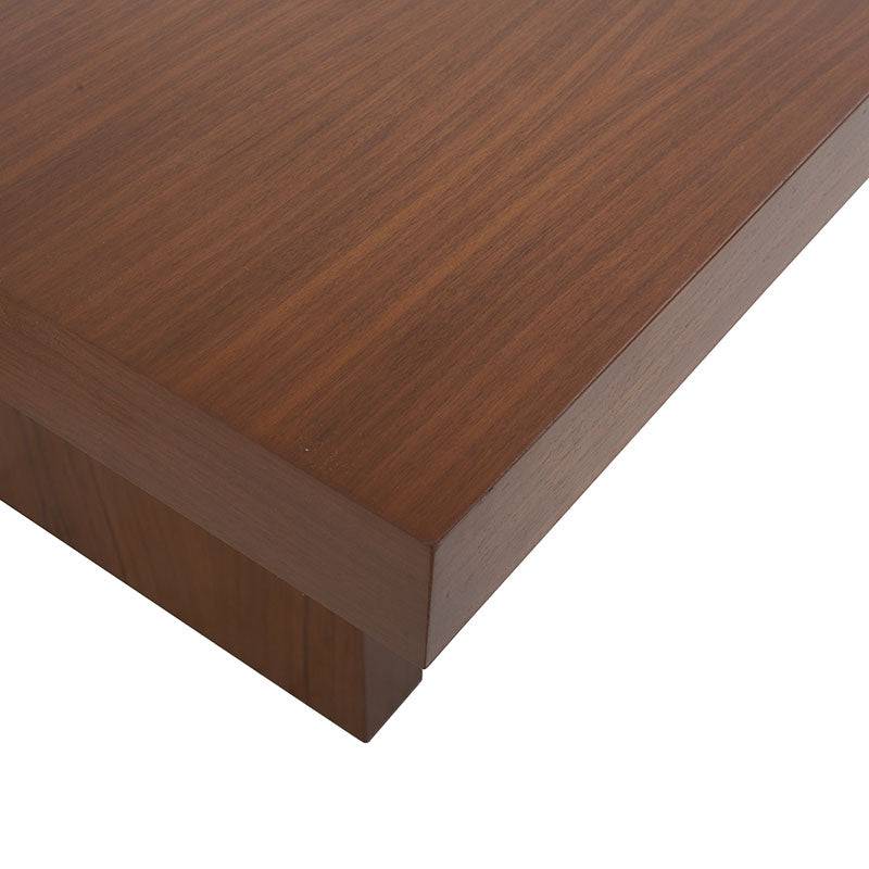 Juego de comedor Quetzal de 7 piezas en madera nogal con acabado industrial, incluyendo mesa de 200 cm de largo y sillas.