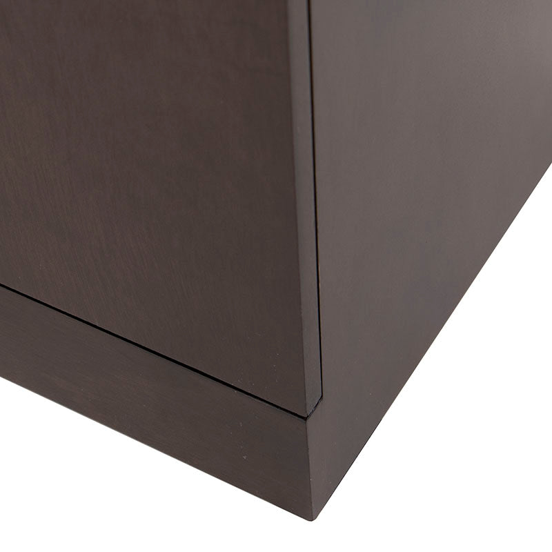 Bufetera Mond de Deurope con chapa de caoba y cubierta de mármol blanco, medida 160x85x40 cm, estilo elegante y funcional.
