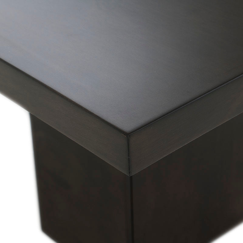Juego de comedor Quetzal de 9 piezas con mesa de madera y chapa de caoba, con superficie de mármol y diseño elegante