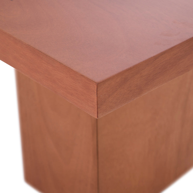 Juego de comedor Quetzal de 9 piezas con mesa de madera y mármol, en tonos tabaco y caoba, de Europer.