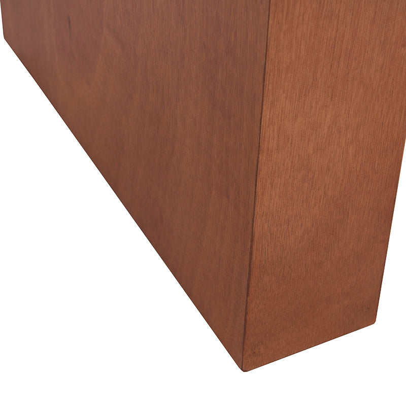 Juego de comedor Quetzal de 9 piezas con mesa de madera de caoba y chapa de mármol, en estilo elegante y moderno.