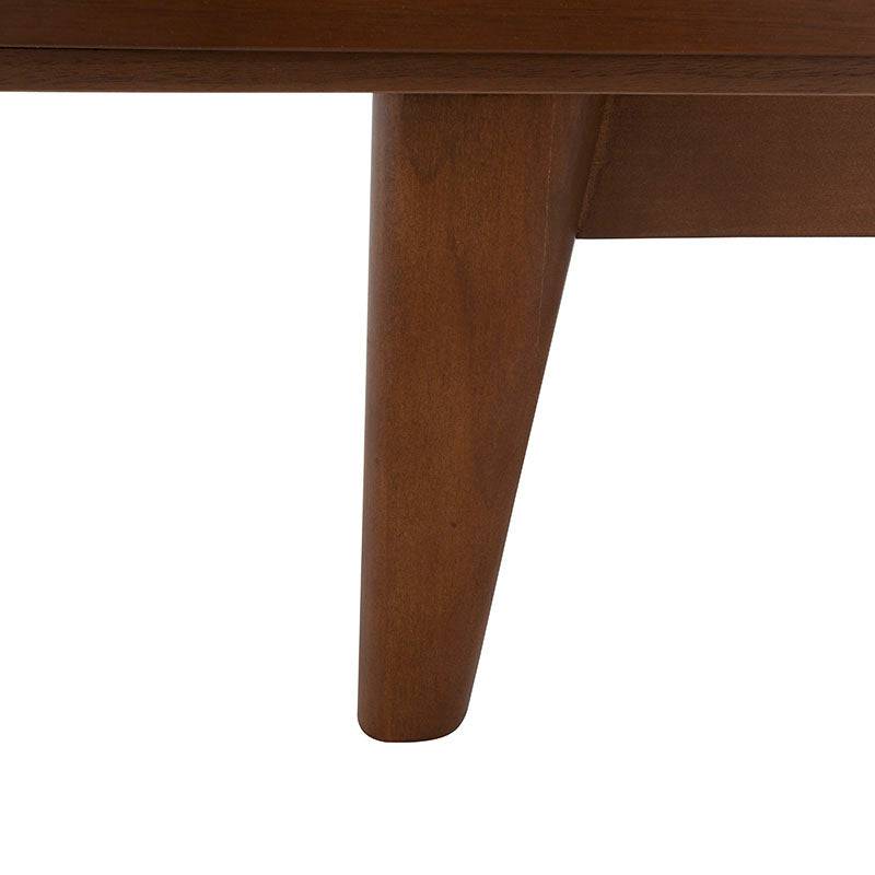 Cómoda Atenea de madera industrializada en tonos café y almendra, con acabado en chapa de nogal, frente de 140 cm.