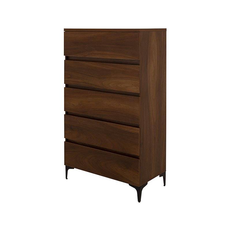 Cómoda Mariota de color café con acabado en madera, diseñada por deurope.com.mx para almacenamiento elegante y funcional.