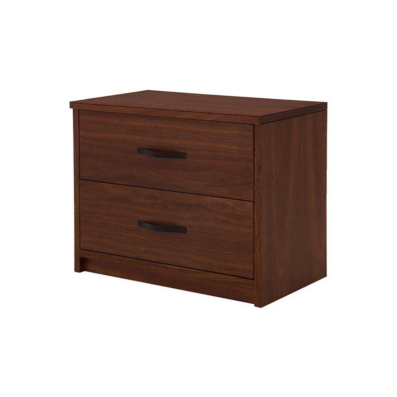 Comoda Bourbon de pino en color café, parte del juego de recámara deurope.com.mx, con dimensiones de 76x60x41 cm.