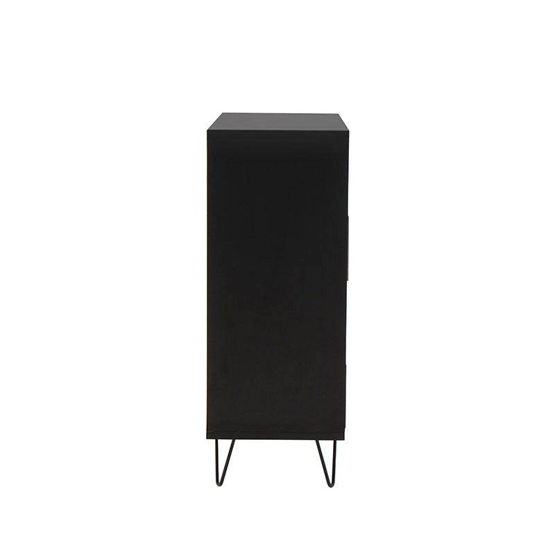 Comoda Lazy de Deurope en color negro nogal con estructura de melamina, frente y dimensiones de 100x40x105 cm.