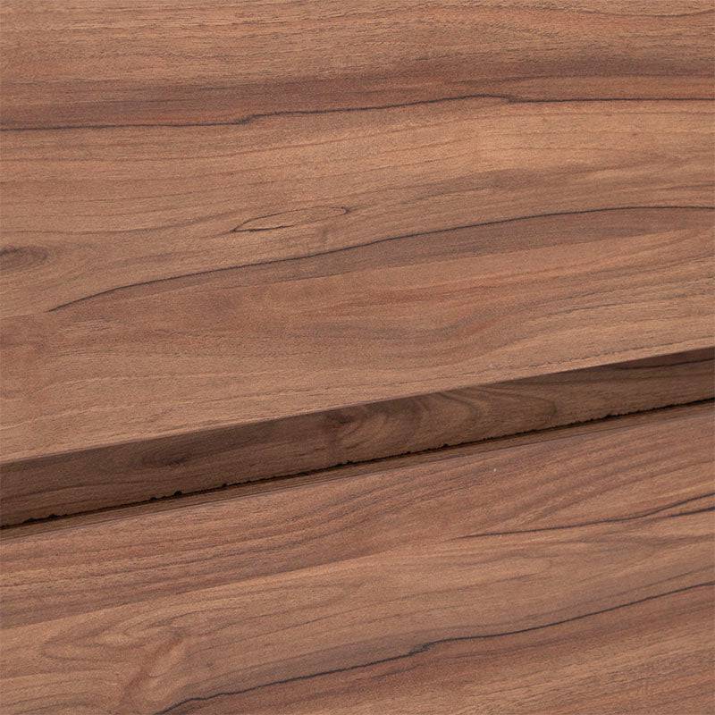 Comoda Lazy de madera en color negro y nogal, estructura de melamina, frente con diseño moderno, dimensiones 100x105x40 cm