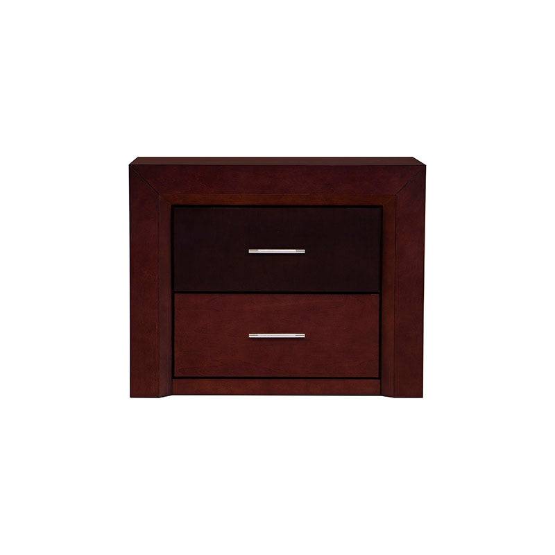 Cómoda Rochelle de madera de pino enchapada en maple americano, frente de 80 cm, alta y con 40 cm de fondo.